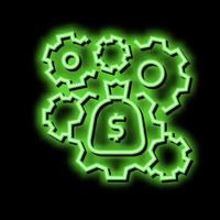 business process neon glow icon illustration vector