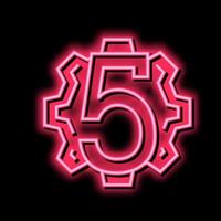 fifth number neon glow icon illustration vector