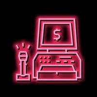 cash register neon glow icon illustration vector