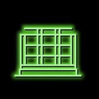 steel frame building neon glow icon illustration vector