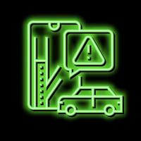 closed road warning neon glow icon illustration vector