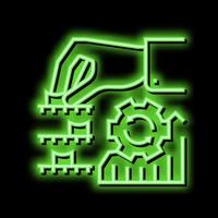 analyzing and optimization neon glow icon illustration vector