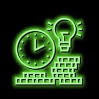 earning money time neon glow icon illustration vector