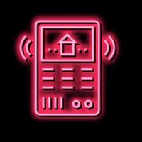 control panel smart home neon glow icon illustration vector