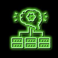 servers communication neural network neon glow icon illustration vector
