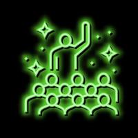 teamwork soft skill neon glow icon illustration vector