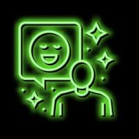 positive attitude soft skill neon glow icon illustration vector