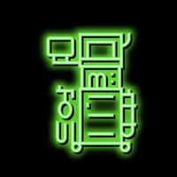 anesthesia machine neon glow icon illustration vector