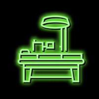 operating table neon glow icon illustration vector