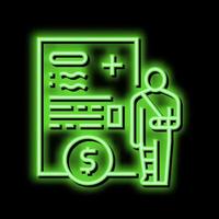 injuries allowance neon glow icon illustration vector