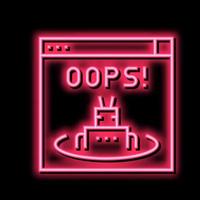 oops web error neon glow icon illustration vector