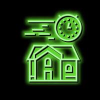 fast building house neon glow icon illustration vector