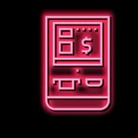 multifunctional pos terminal neon glow icon illustration vector