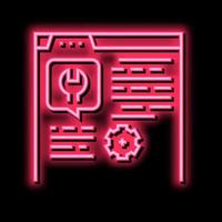 settings instruction neon glow icon illustration vector