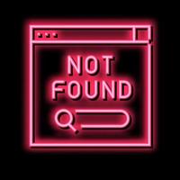 not found web page neon glow icon illustration vector