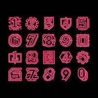 Numbers Numeral Title neon glow icon illustration vector