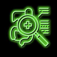 examining digestion system neon glow icon illustration vector