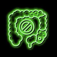 constipation digestion system neon glow icon illustration vector