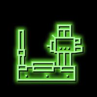 boring machine neon glow icon illustration vector