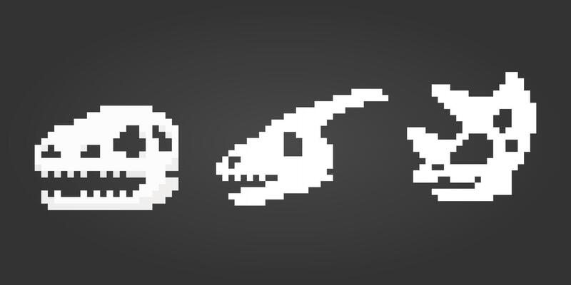 3 headed T-rex.. 32x32 pixel art : r/PixelArt