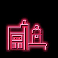 factory manufacturing equipment neon glow icon illustration vector