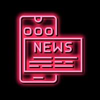 phone application news neon glow icon illustration vector