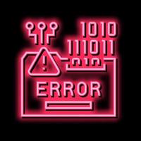 error sistema neón resplandor icono ilustración vector