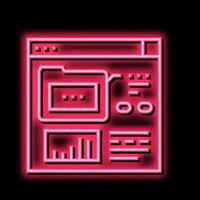 electronic folder fix incident neon glow icon illustration vector