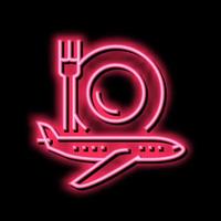 airplane catering neon glow icon illustration vector