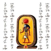 Stone board, clay tablet and Egyptian hieroglyphs vector