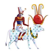 Ancient Egypt legend about god Ra and goddess Nut vector