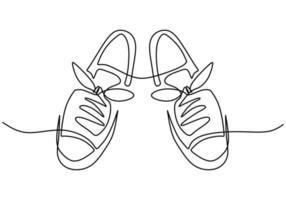 One line drawing of girl shoes isolated on white background. vector