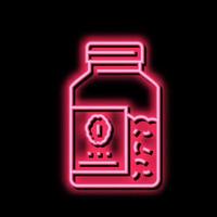 bottle oat cereal neon glow icon illustration vector