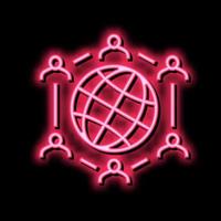 global communication neon glow icon illustration vector