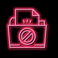 file didn't save in online folder neon glow icon illustration vector