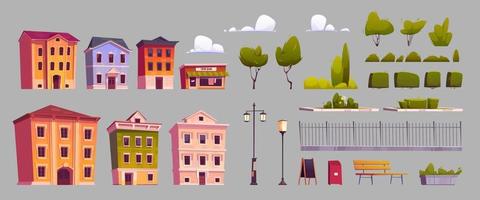 City elements, street constructor isolated set vector