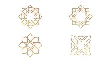 Four islamic shapes ornaments isolated on white background. vector