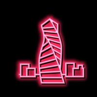 skyscraper modern building neon glow icon illustration vector