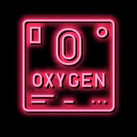 chemical element oxygen 02 neon glow icon illustration vector