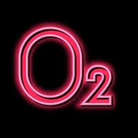 o2 oxygen neon glow icon illustration vector