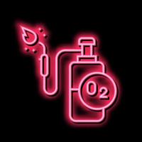 oxygen cylinder for welding neon glow icon illustration vector