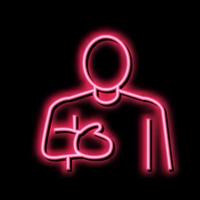 businessman greeting neon glow icon illustration vector