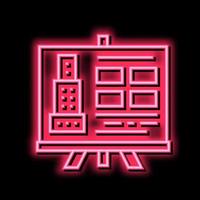 building design presentation neon glow icon illustration vector