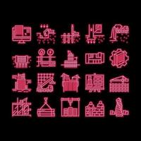 Building Construction neon glow icon illustration vector