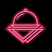 tray and napkins neon glow icon illustration vector