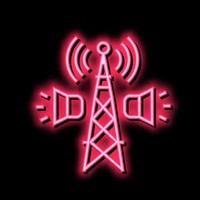 radio broadcasting neon glow icon illustration vector