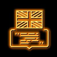 british english neon glow icon illustration vector