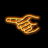 pointer hand gesture neon glow icon illustration vector