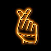 love hand gesture neon glow icon illustration vector