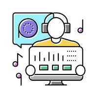 sound engineer video production film color icon vector illustration